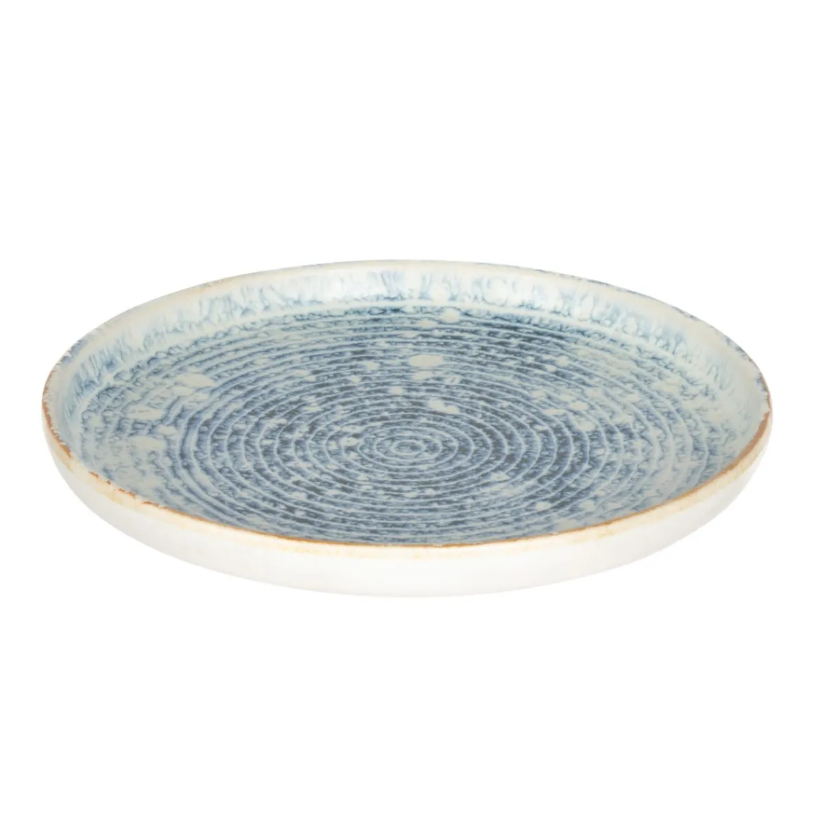 ACCOLADE Assiette plate rond bleu grès émaillé Ø 22 cm Ice Hot