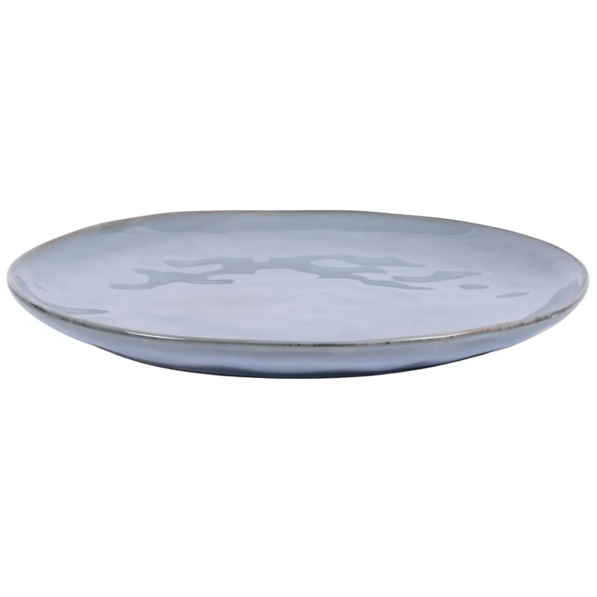 Assiette plate rond bleu grès émaillé Ø 28 cm Sky - PRO.MUNDI