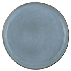 Assiette plate rond bleu grès émaillé Ø 28 cm Sky - PRO.MUNDI
