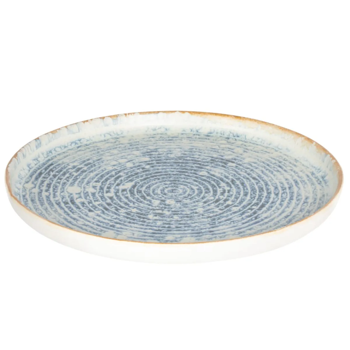 ACCOLADE Assiette plate rond bleu grès émaillé Ø 28 cm Ice Hot