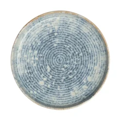ACCOLADE Assiette plate rond bleu grès émaillé Ø 17 cm Ice Clearance