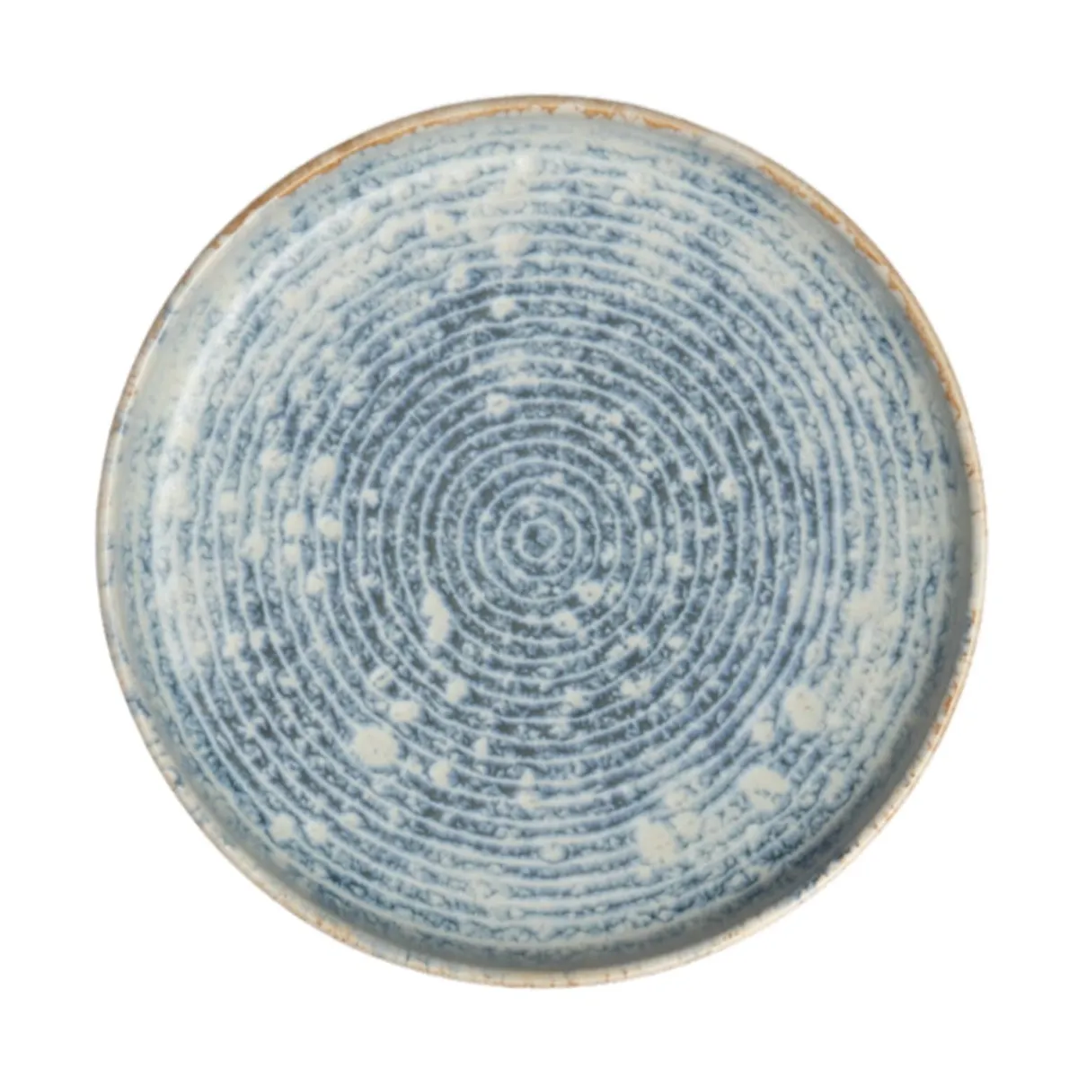 ACCOLADE Assiette plate rond bleu grès émaillé Ø 17 cm Ice Clearance