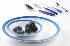 Assiette plate rond bleu porcelaine Ø 22 cm Optima Color - Aucune Hot