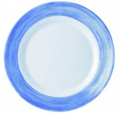 ARCOROC Assiette plate rond bleu verre opal Ø 23,5 cm Brush Best