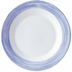 ARCOROC Assiette plate rond bleu verre opal Ø 19,5 cm Brush Best