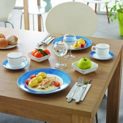 ARCOROC Assiette plate rond bleu verre opal Ø 19,5 cm Brush Best