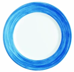 ARCOROC Assiette plate rond bleu verre opal Ø 23,5 cm Brush Clearance