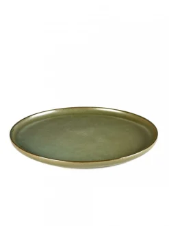 Assiette plate rond camogreen grès émaillé Ø 24 cm Surface - SERAX New