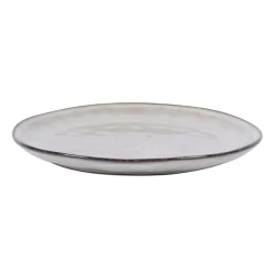 PRO.MUNDI Assiette plate rond gris grès émaillé Ø 24 cm Sky Discount