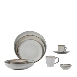 PRO.MUNDI Assiette plate rond gris grès émaillé Ø 28 cm Sky Hot