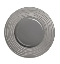 Assiette plate rond gris grès émaillé Ø 27,5 cm Escale Medard De Noblat Discount