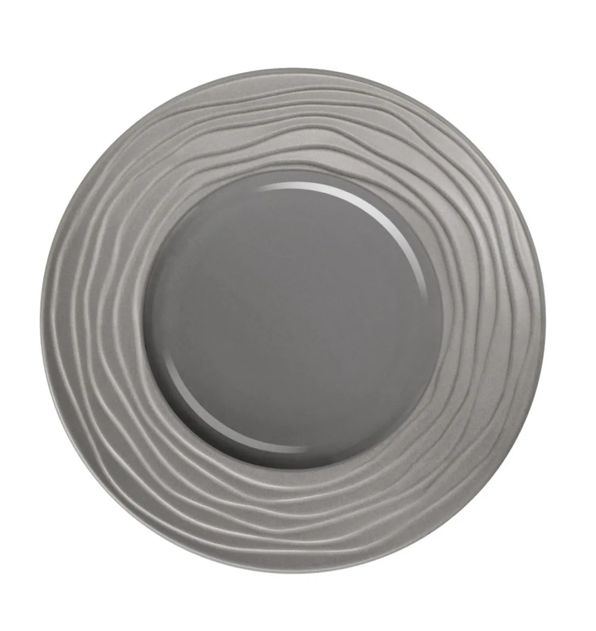 Assiette plate rond gris grès émaillé Ø 27,5 cm Escale Medard De Noblat Discount
