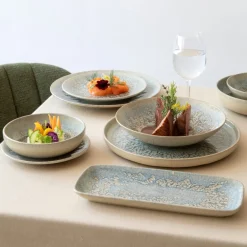 ACCOLADE Assiette plate rond gris grès émaillé Ø 17 cm Tropic New
