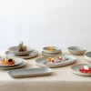 ACCOLADE Assiette plate rond gris grès émaillé Ø 28 cm Tropic Outlet