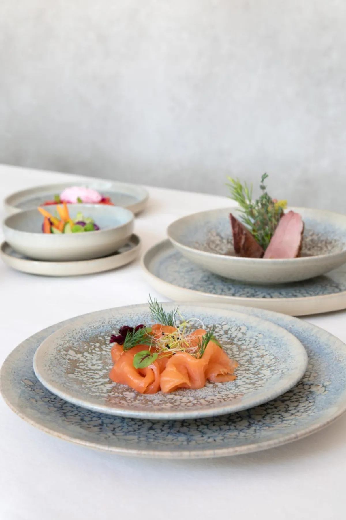 ACCOLADE Assiette plate rond gris grès émaillé Ø 28 cm Tropic Outlet