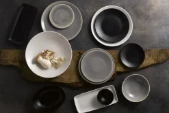 Assiette plate rond gris porcelaine Ø 25,2 cm Evo Granite - DUDSON Outlet
