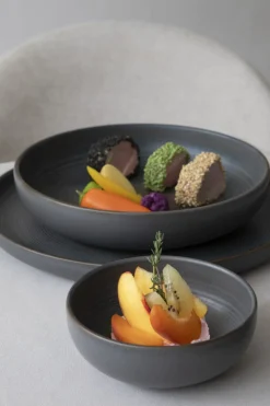 Assiette plate rond grès émaillé Ø 22 cm Tornado - ACCOLADE Discount
