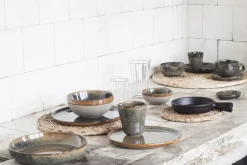 SERAX Assiette plate rond indi grey grès émaillé Ø 21 cm Surface Outlet