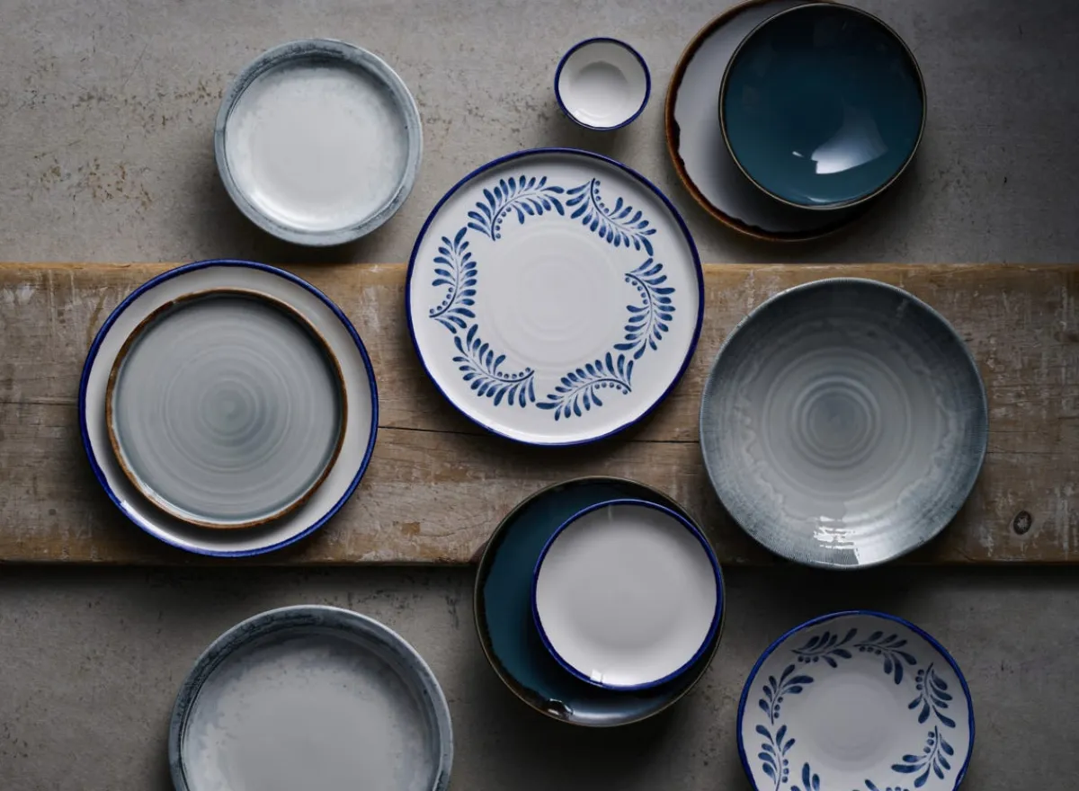 DUDSON Assiette plate rond Ink porcelaine vitrifiée Ø 26 cm Harvest Mediterranean Hot