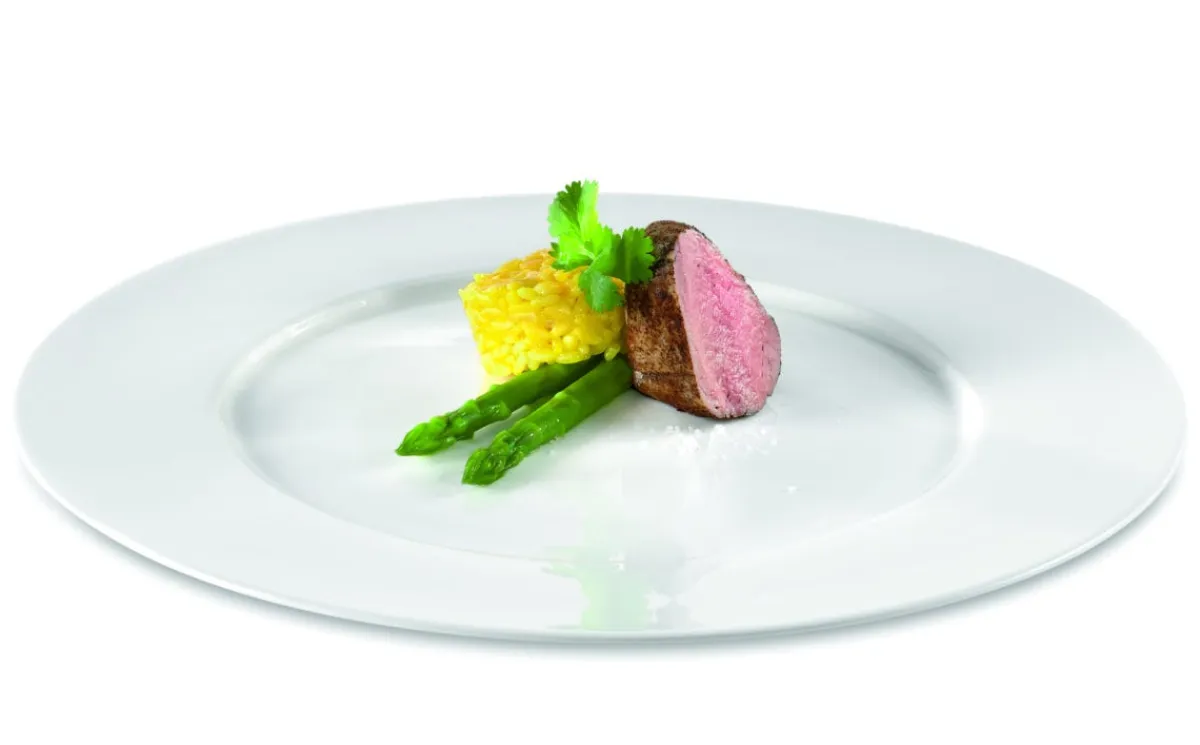 RAK Assiette plate rond ivoire porcelaine vitrifiée Ø 24 cm Ska Hot