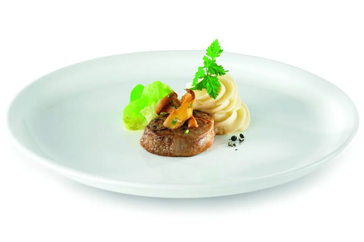 Assiette plate rond ivoire porcelaine vitrifiée Ø 27,7 cm Ska - RAK Online