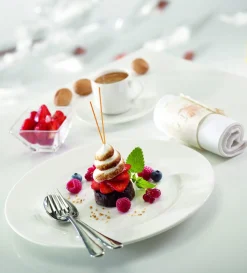 Assiette plate rond ivoire porcelaine vitrifiée Ø 31 cm Rondo - RAK Discount