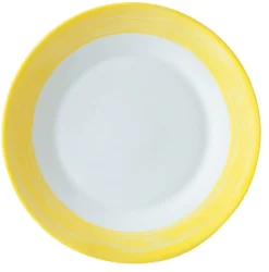 ARCOROC Assiette plate rond jaune verre opal Ø 15,5 cm Brush