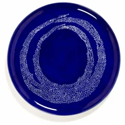 Assiette plate rond lapis lazuli swirl - points blancs grès émaillé Ø 35 cm Feast By Ottolenghi - SERAX Clearance