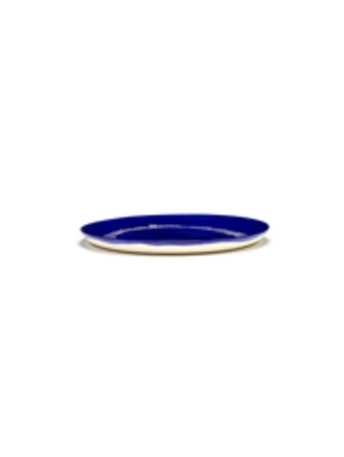 SERAX Assiette plate rond lapis lazuli swirl - stripes blancs grès émaillé Ø 26,5 cm Feast By Ottolenghi Clearance
