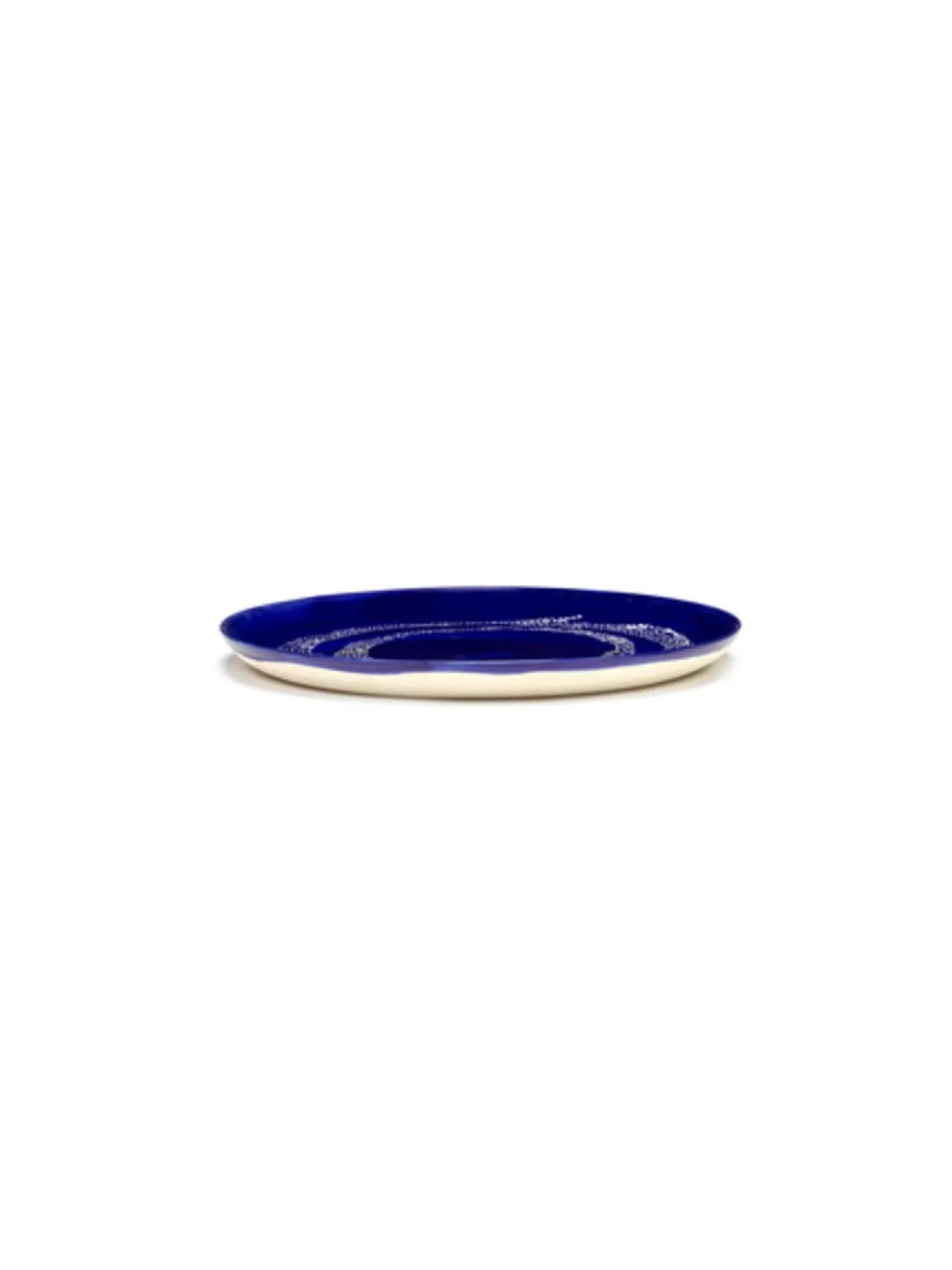 Assiette plate rond lapis lazuli swirl - points blancs grès émaillé Ø 26,5 cm Feast By Ottolenghi - SERAX Online