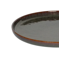 Assiette plate rond Marron Bleu grès émaillé Ø 28 cm Amber - ACCOLADE Sale