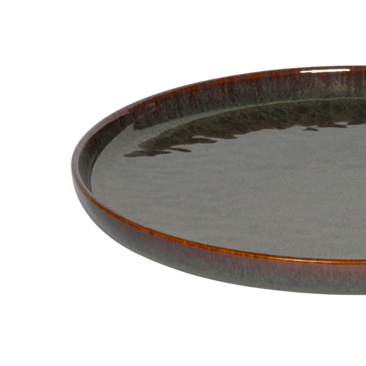 Assiette plate rond Marron Bleu grès émaillé Ø 28 cm Amber - ACCOLADE Sale
