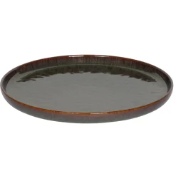 Assiette plate rond Marron Bleu grès émaillé Ø 28 cm Amber - ACCOLADE Sale