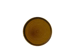 Assiette plate rond marron porcelaine vitrifiée Ø 21 cm Harvest - DUDSON New