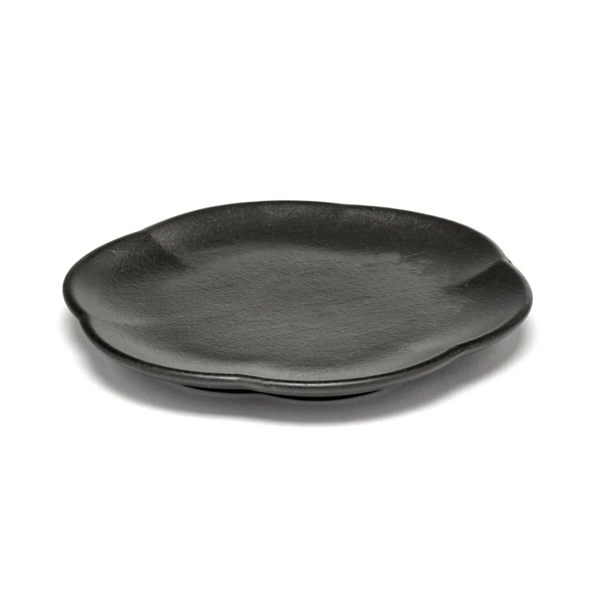Assiette plate rond noir grès émaillé Ø 13,9 cm Inku - SERAX Online