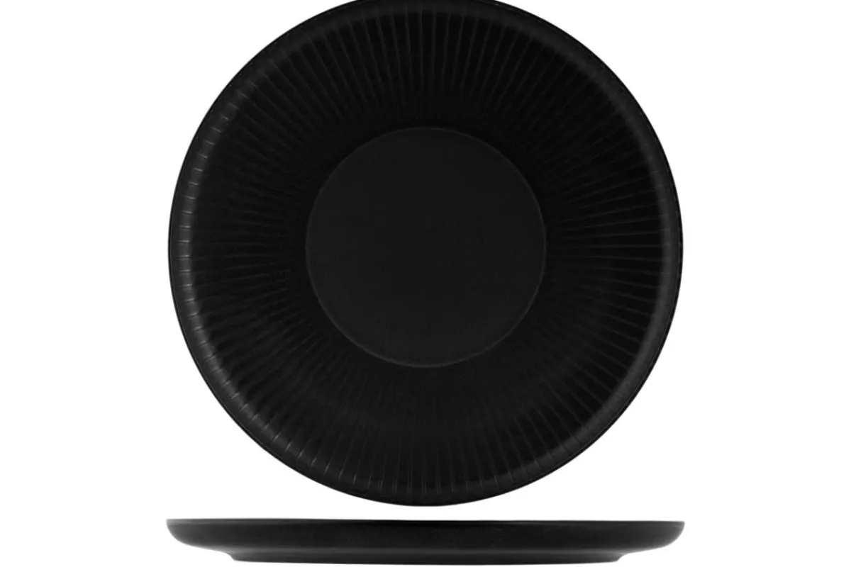 Assiette plate rond noir porcelaine Ø 28 cm Tonati - PROOF