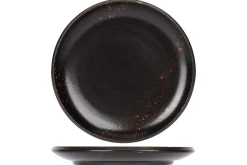 PROOF Assiette plate rond noir porcelaine Ø 25 cm Etna Best