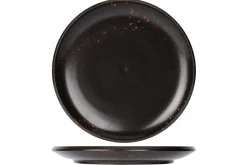 Assiette plate rond noir porcelaine Ø 28 cm Etna - PROOF Online