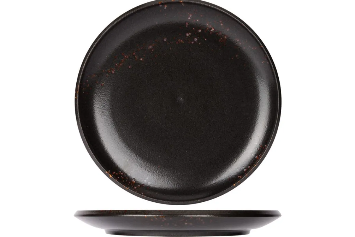 Assiette plate rond noir porcelaine Ø 28 cm Etna - PROOF Online
