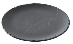 Assiette plate rond noir porcelaine culinaire Ø 20 cm Basalt - REVOL Online