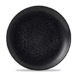 Assiette plate rond noir porcelaine vitrifiée Ø 21,7 cm Evo Origins - DUDSON Online