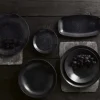 DUDSON Assiette plate rond noir porcelaine vitrifiée Ø 26 cm Evo Origins Sale