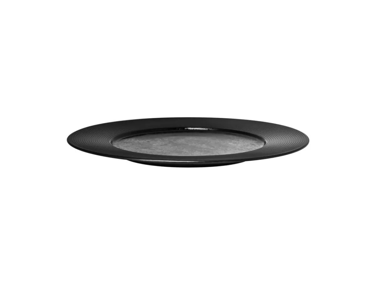 RAK Assiette plate rond noir porcelaine vitrifiée Ø 26,3 cm Edge Outlet