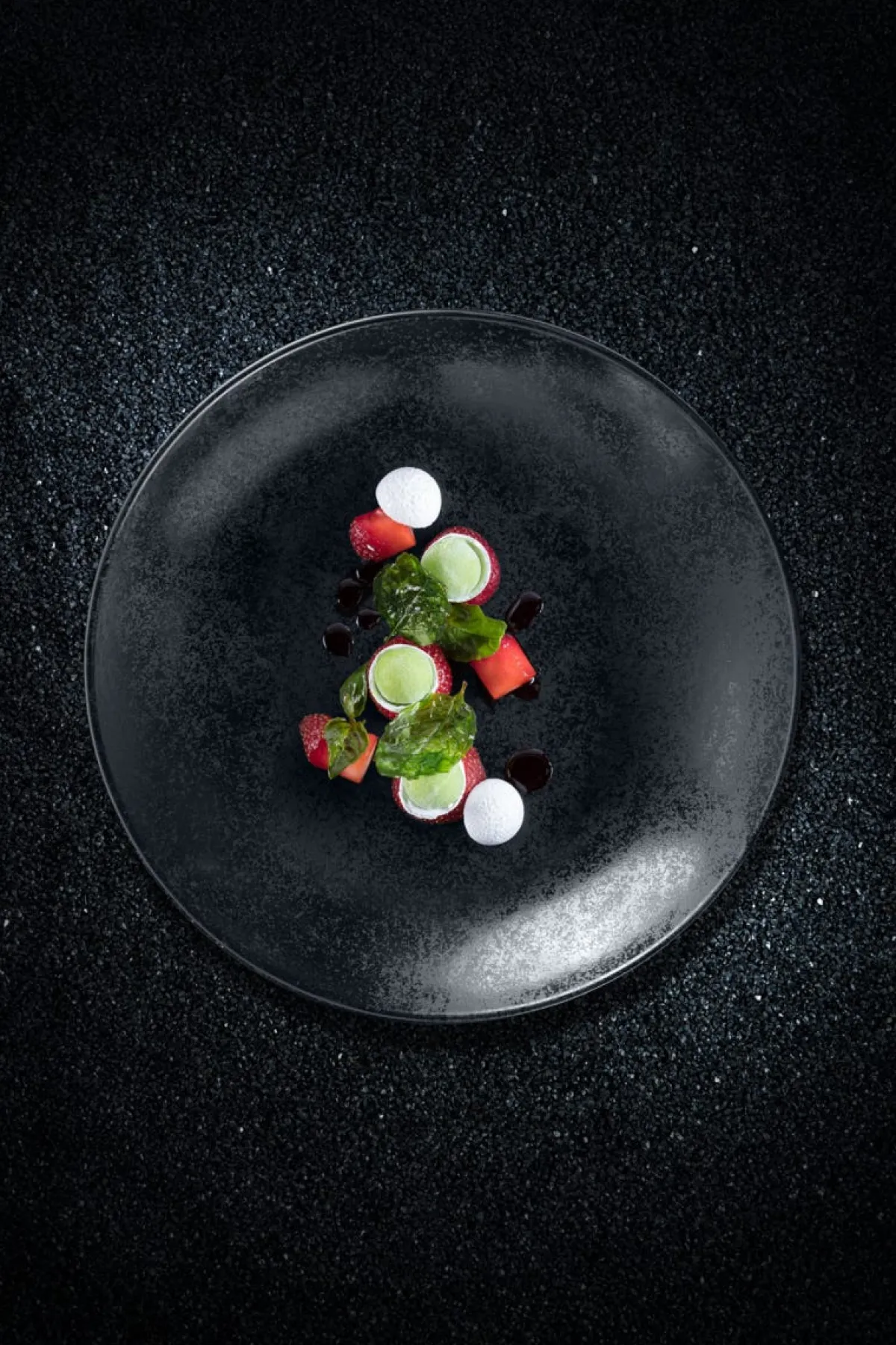 RAK Assiette plate rond noir porcelaine vitrifiée Ø 17,9 cm Karbon Discount