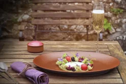 Assiette plate rond noir volcano porcelaine vitrifiée Ø 27 cm Neo Fusion - RAK Discount