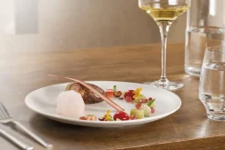 Assiette plate rond noir volcano porcelaine vitrifiée Ø 29 cm Neo Fusion - RAK Outlet
