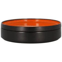 Assiette plate rond orange porcelaine vitrifiée Ø 22,7 cm Fire - RAK Outlet
