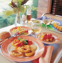 Assiette plate rond orange verre opal Ø 23,5 cm Brush - ARCOROC Hot