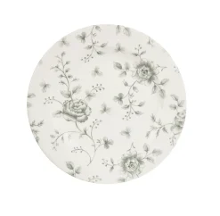 CHURCHILL Assiette plate rond Rose Chintz Gris porcelaine vitrifiée Ø 21 cm Vintage Prints Rose Chintz