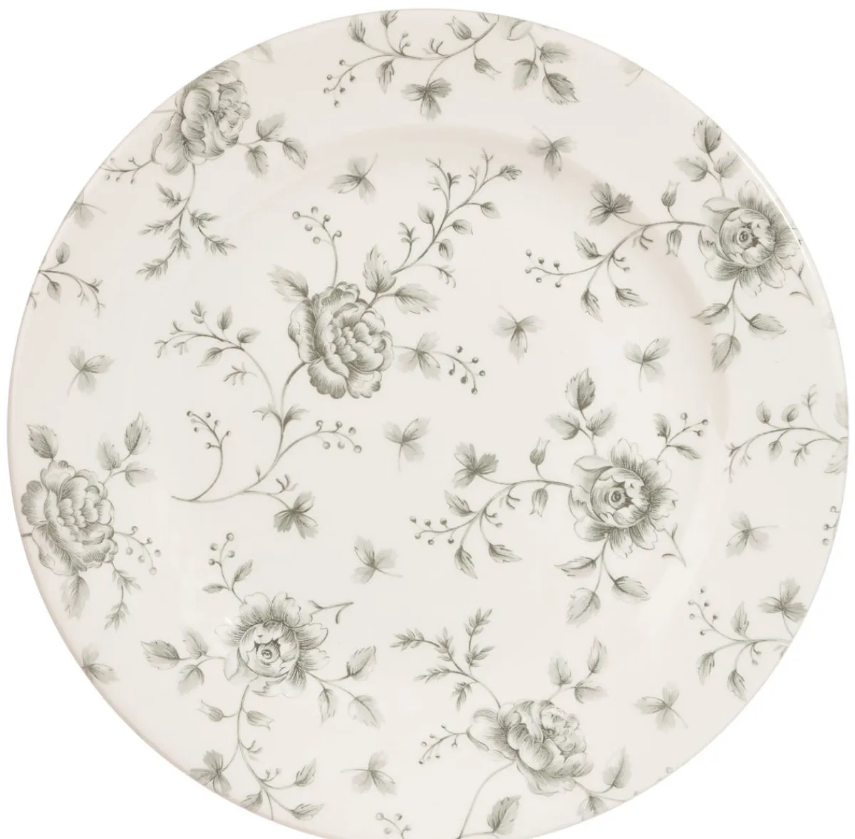 Assiette plate rond Rose Chintz Gris porcelaine vitrifiée Ø 27,6 cm Vintage Prints Rose Chintz - CHURCHILL Sale